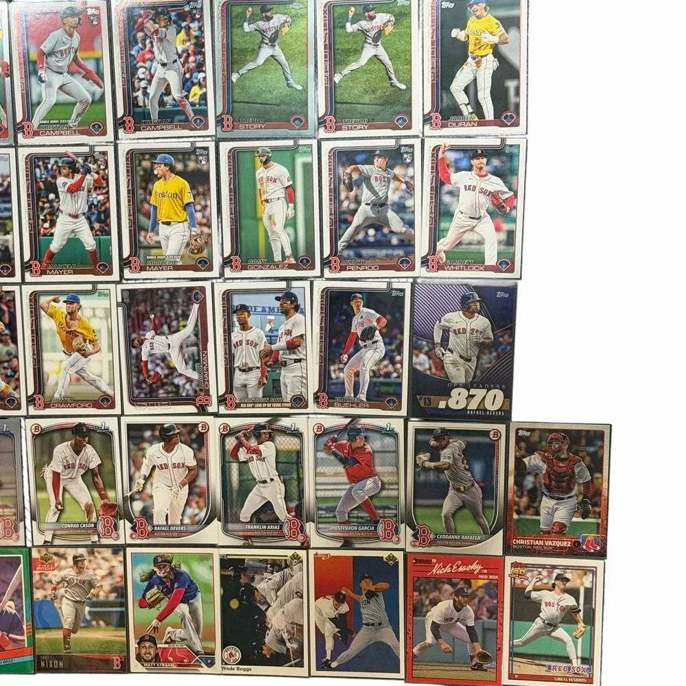 Boston Red Sox Card Lot (37) Mixed Years Topps Bowman Donruss Fleer MLB
